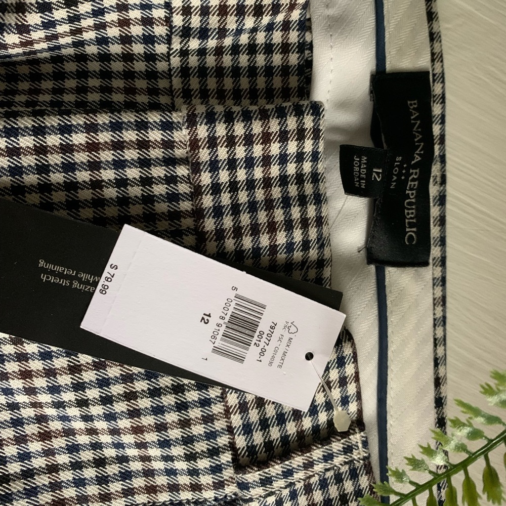 Banana Republic Sloan houndstooth pants 12 (regular)